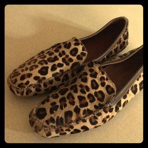 Cole Haan leopard print loafers driving shoes